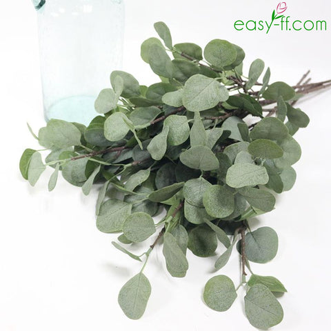 3Pcs Eucalyptus Artificial Leaf Branch Real Touch For Home Decor Easyff