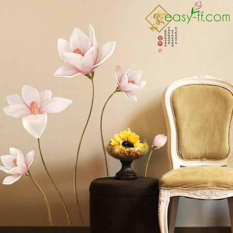Chinese Style Flowers Wall Sticker Easyff