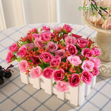 1 Potted Rose Artificial Flower For Wedding In 7 Colors Deeppink Artificial Easyff