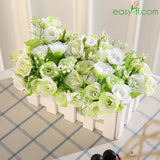 1 Potted Rose Artificial Flower For Wedding In 7 Colors Greenyellow Artificial Easyff