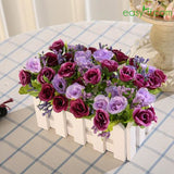 1 Potted Rose Artificial Flower For Wedding In 7 Colors Purple Artificial Easyff
