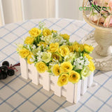 1 Potted Rose Artificial Flower For Wedding In 7 Colors Yellow Artificial Easyff