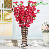 10Pcs Cherry Artificial Flower Bouquets Real Touch In 5 Colors Darkred Artificial Easyff