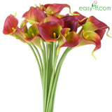 10Pcs Real Touch Artificial Flowers Lily Calla Brown Easyff