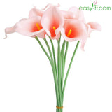 10Pcs Real Touch Artificial Flowers Lily Calla Lightpink Easyff