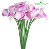 10Pcs Real Touch Artificial Flowers Lily Calla Mediumpurple Easyff