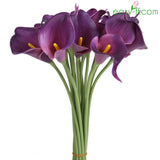 10Pcs Real Touch Artificial Flowers Lily Calla Purple Easyff