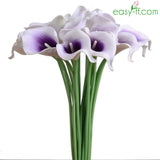 10Pcs Real Touch Artificial Flowers Lily Calla Rebeccapurple Easyff