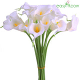 10Pcs Real Touch Artificial Flowers Lily Calla White Easyff