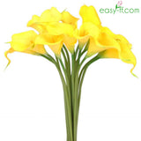 10Pcs Real Touch Artificial Flowers Lily Calla Yellow Easyff