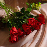 11Pcs Rose Artificial Flower Bouquet Real Touch In 5 Colors Red Artificial Easyff