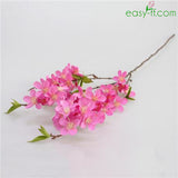 1Pcs Apple Blossom Silk Flower Stem For Home Decor In 3 Colors Deeppink Easyff