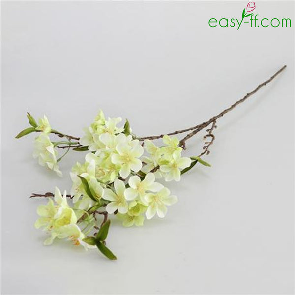 1Pcs Apple Blossom Silk Flower Stem For Home Decor In 3 Colors Yellowgreen Easyff