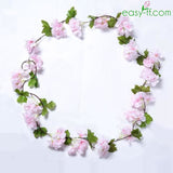 1Pcs Artificial Flowers Cherry Blossoms Vine Lightpink Artificial Flower Easyff
