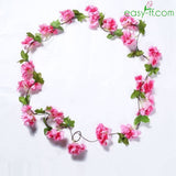 1Pcs Artificial Flowers Cherry Blossoms Vine Deeppink Artificial Flower Easyff