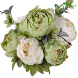 1Pcs Peony Silk Flower Bouquet 13 Heads Real Touch In 10 Colors Darkseagreen Easyff