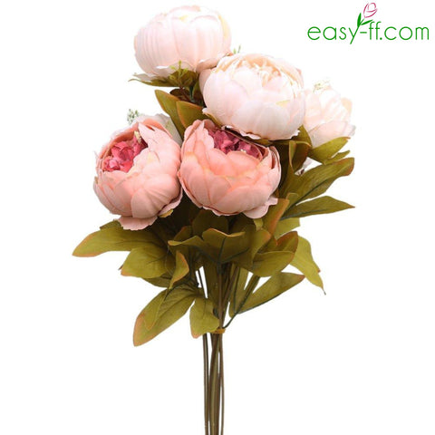 1Pcs Peony Silk Flower Bouquet 13 Heads Real Touch In 10 Colors Easyff