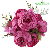 1Pcs Peony Silk Flower Bouquet 13 Heads Real Touch In 10 Colors Palevioletred Easyff