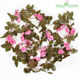 2Pcs Rose Silk Flower Vine For Home Decor In 5 Colors Pink Easyff