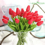 31Pcs Tulip Artificial Flower Bouquet For Home Decor In 5 Colors Red Easyff