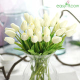 31Pcs Tulip Artificial Flower Bouquet For Home Decor In 5 Colors White Easyff