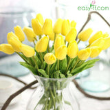 31Pcs Tulip Artificial Flower Bouquet For Home Decor In 5 Colors Yellow Easyff