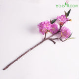 5Pcs Cherry Artificial Flower Bouquet Real Touch In 3 Colors Purple Easyff