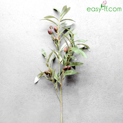 5Pcs Olive Artificial Leaf Branches Real Touch For Home Decor Wedding Products Easyff