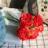 5Pcs Peony Artificial Flower Bouquets Real Touch In 8 Colors Red Artificial Easyff