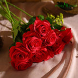 5Pcs Rose Artificial Flower Bouquets For Home Decor In 5 Colors Red Artificial Easyff