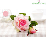 6Pcs Real Touch Artificial Rose Flowers Lightpink Wedding Decor Products Easyff
