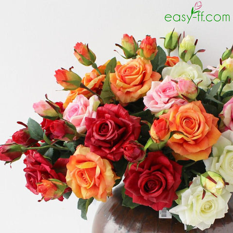 6Pcs Real Touch Artificial Rose Flowers Wedding Decor Products Easyff
