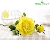 6Pcs Real Touch Artificial Rose Flowers Yellow Wedding Decor Products Easyff