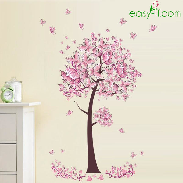 Butterfly Flower Wall Sticker Easyff