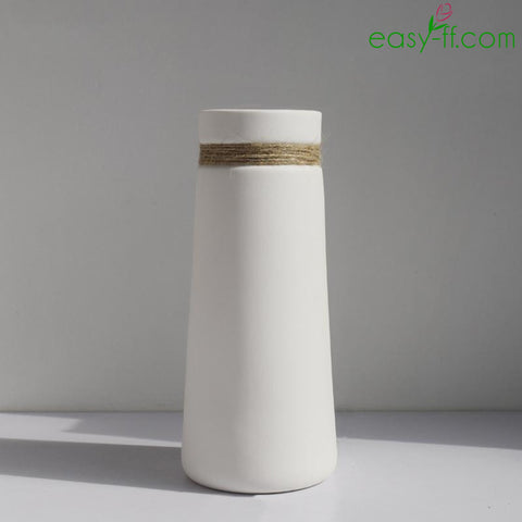 White Ceramic Vases With Rope Easyff